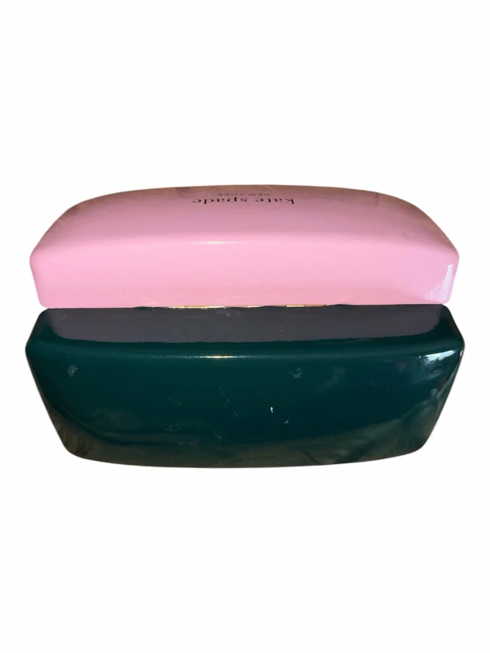 Kate Spade Hard Shell Eyeglass Case Pink / Hunter Green
